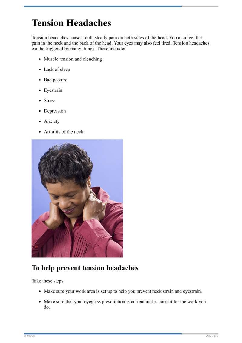 Text - Tension Headaches - HealthClips Online