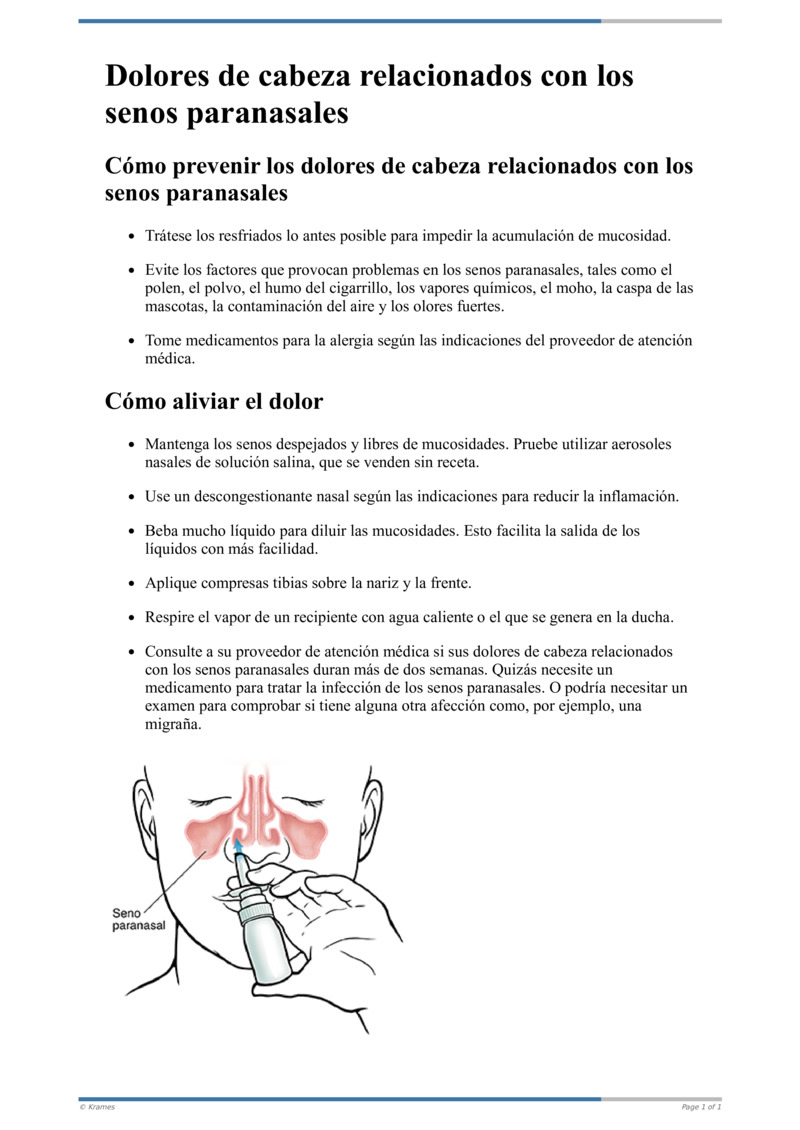 Poster image for "Dolores de cabeza relacionados con los senos paranasales"