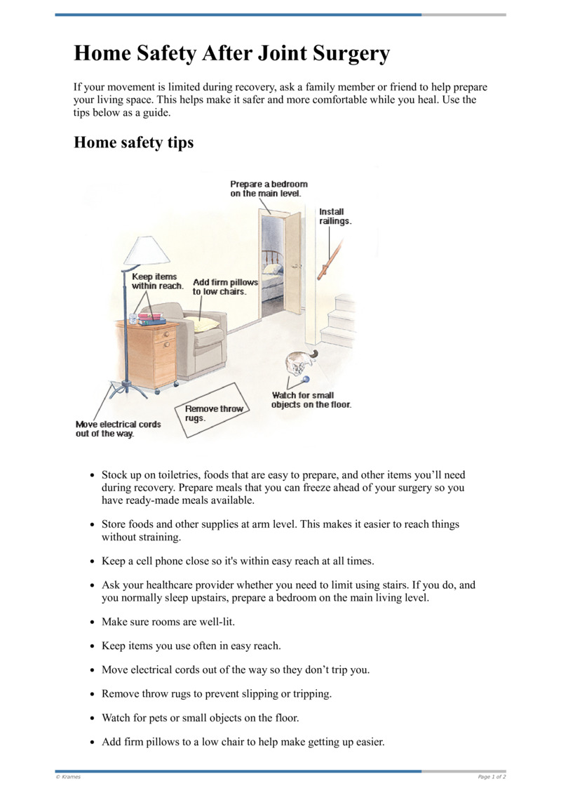 PDF - Home Safety After Joint Surgery - HealthClips Online