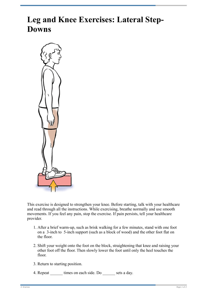 Text Leg And Knee Exercises Step Ups Healthclips Online