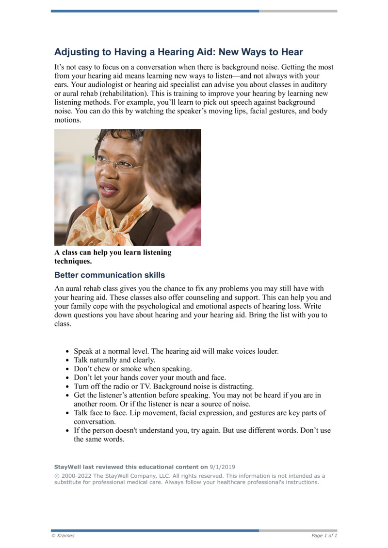 PDF Adjusting to Having a Hearing Aid New Ways to Hear HealthClips