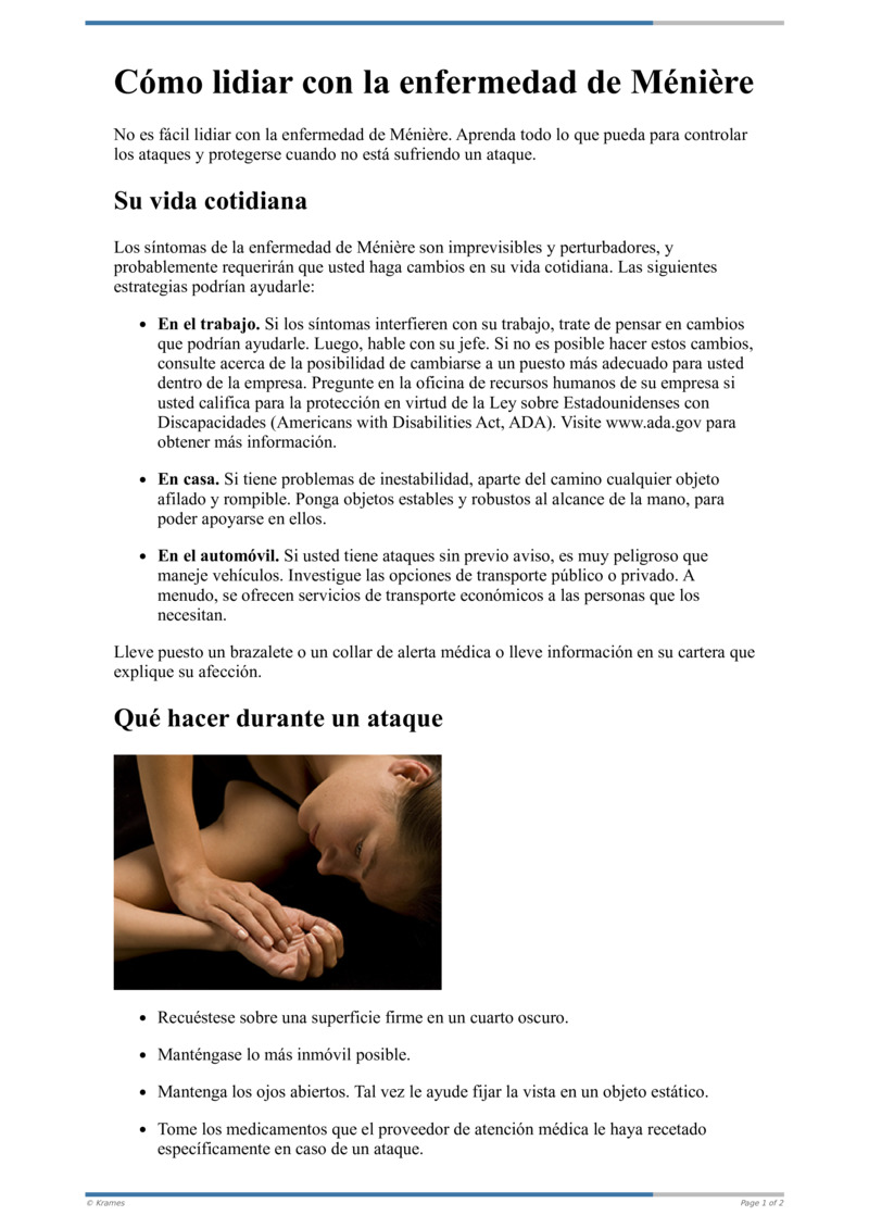 Poster image for "Cómo lidiar con la enfermedad de Ménière"