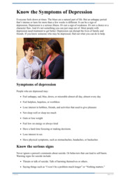 Thumbnail image for "Know the Symptoms of Depression"