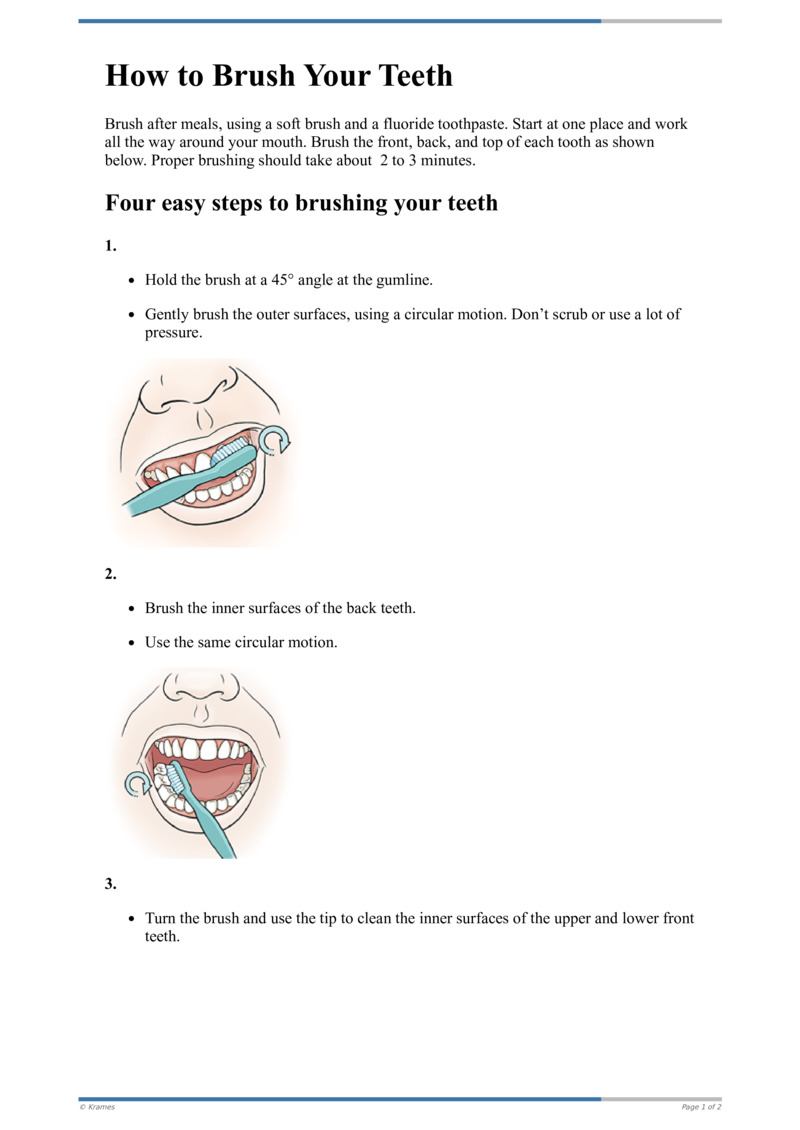 Text - How to Brush Your Teeth - HealthClips Online