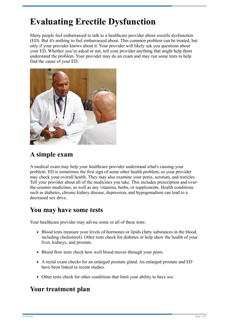 Text - Evaluating Erectile Dysfunction - HealthClips Online