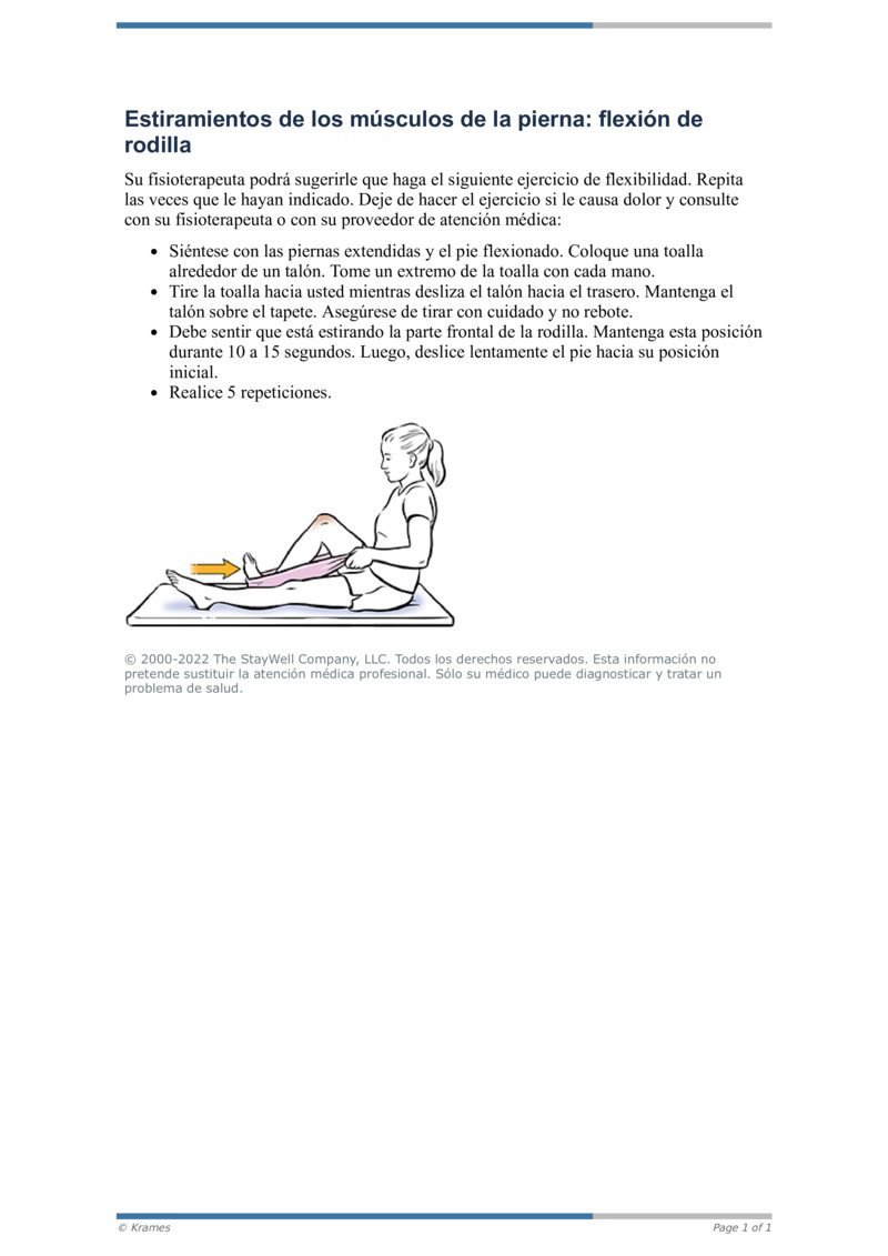 Pdf Estiramientos De Los Músculos De La Pierna Flexión De Rodilla Healthclips Online 