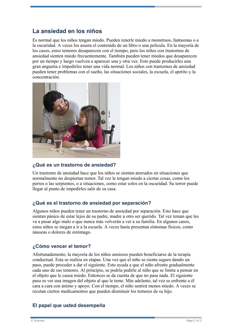 PDF - La ansiedad en los niños - HealthClips Online