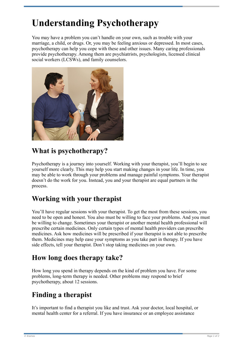 Text - Understanding Psychotherapy - HealthClips Online