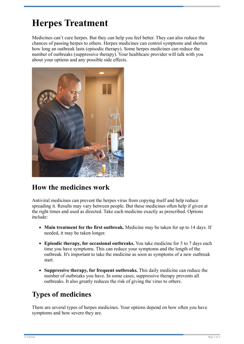 Text Herpes Treatment with Medication HealthClips Online