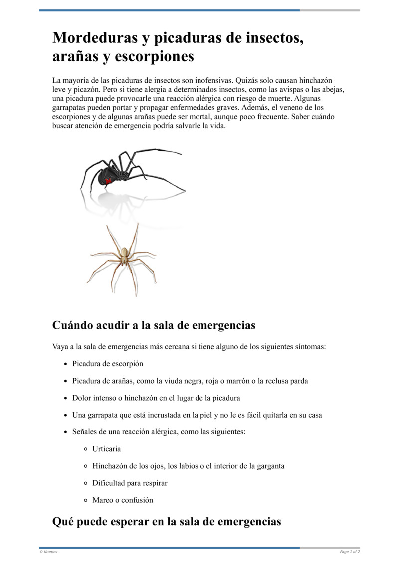 Text - Mordeduras Y Picaduras De Insectos, Arañas Y Escorpiones ...