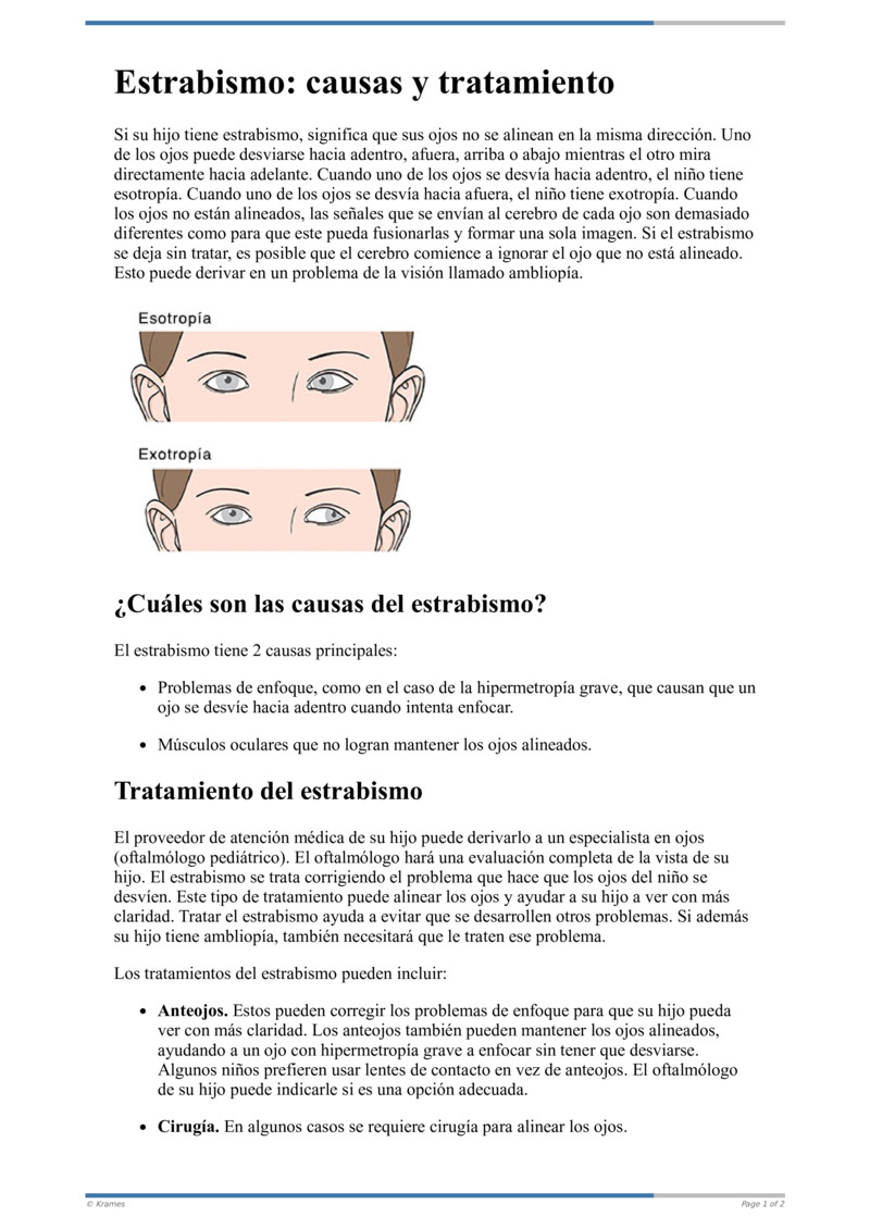 Text - Estrabismo: Causas Y Tratamiento - HealthClips Online