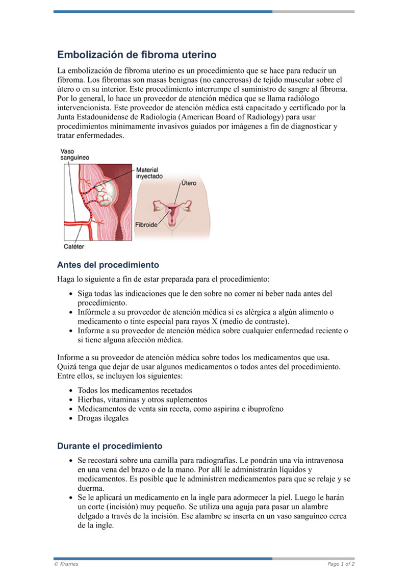 Text - Embolización De Fibroma Uterino - HealthClips Online