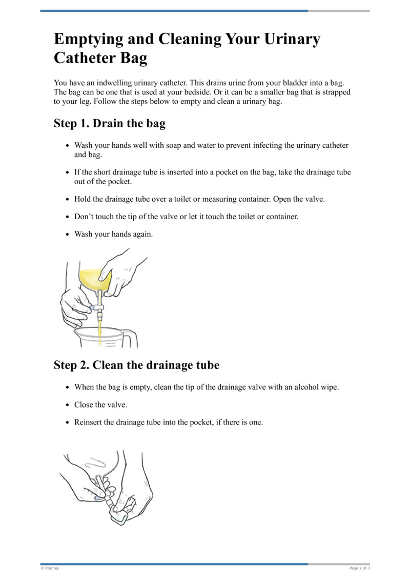 Text Emptying and Cleaning Your Urinary Catheter Bag HealthClips Online
