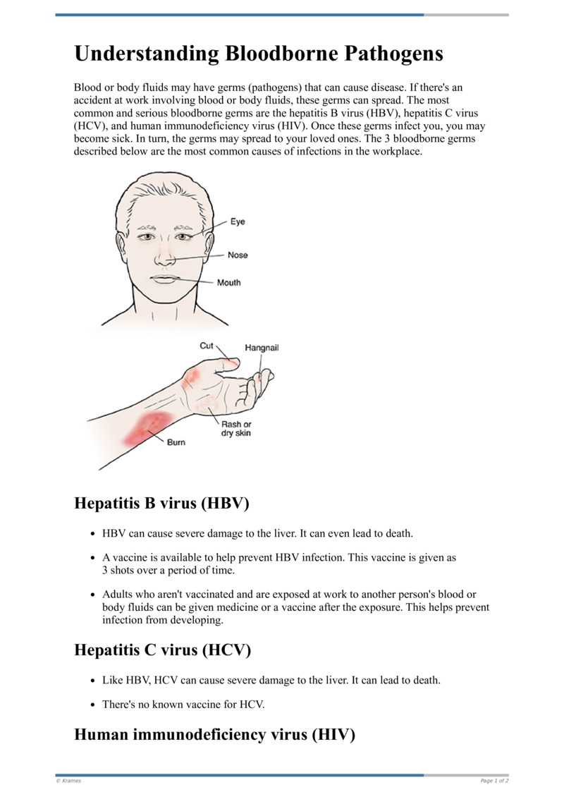 Text - Understanding Bloodborne Pathogens - HealthClips Online