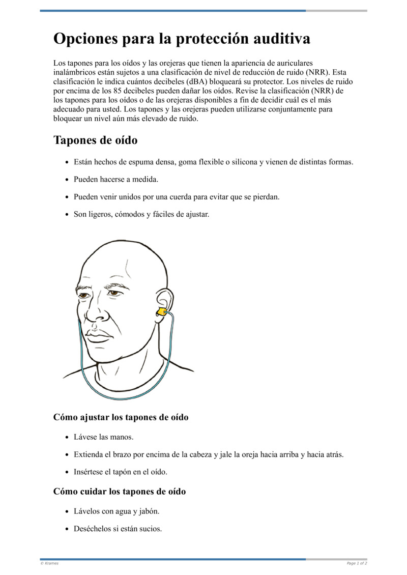 Poster image for "Opciones para la protección auditiva"