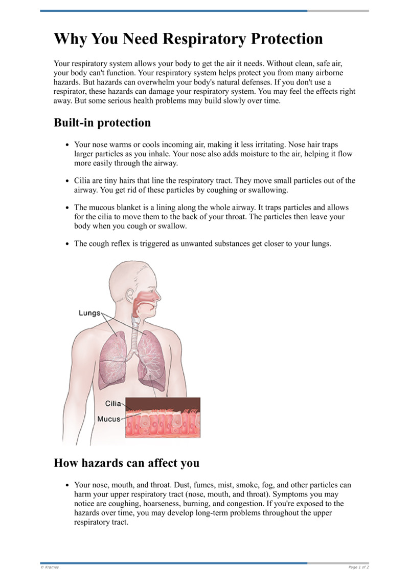 Text - Why You Need Respiratory Protection - HealthClips Online