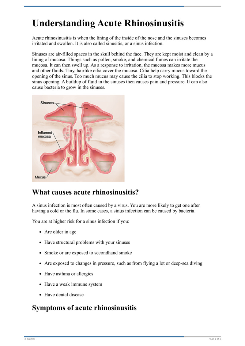 Poster image for "Understanding Acute Rhinosinusitis"