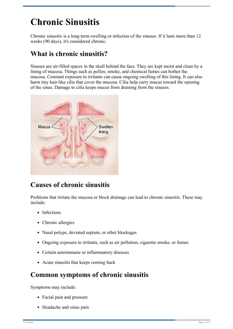 Poster image for "Chronic Sinusitis"