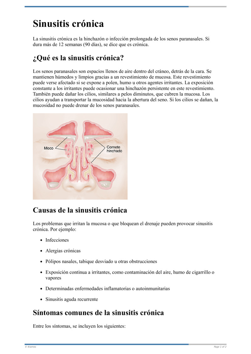 Text Sinusitis crónica HealthClips Online