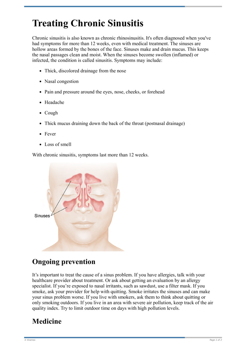 Poster image for "Treating Chronic Sinusitis"