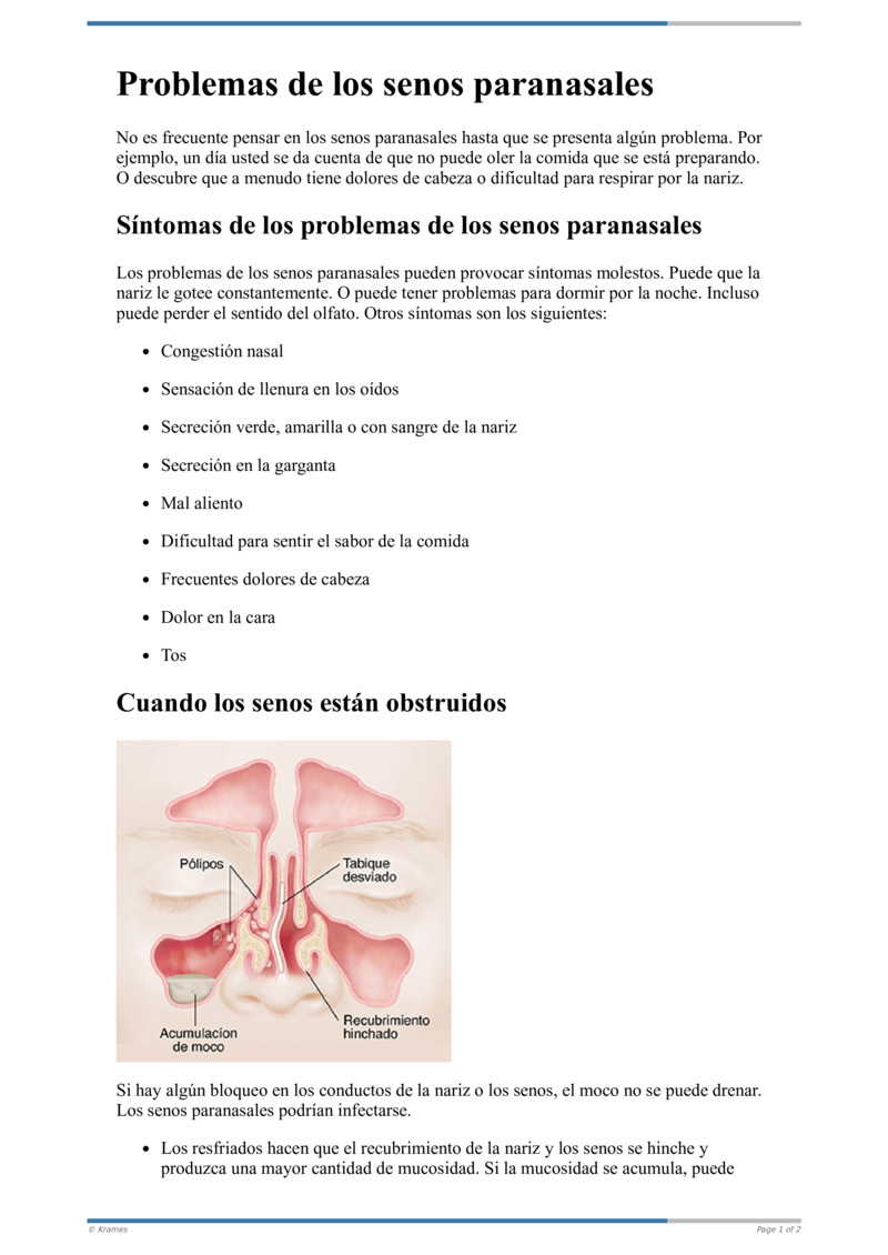 Poster image for "Problemas de los senos paranasales"