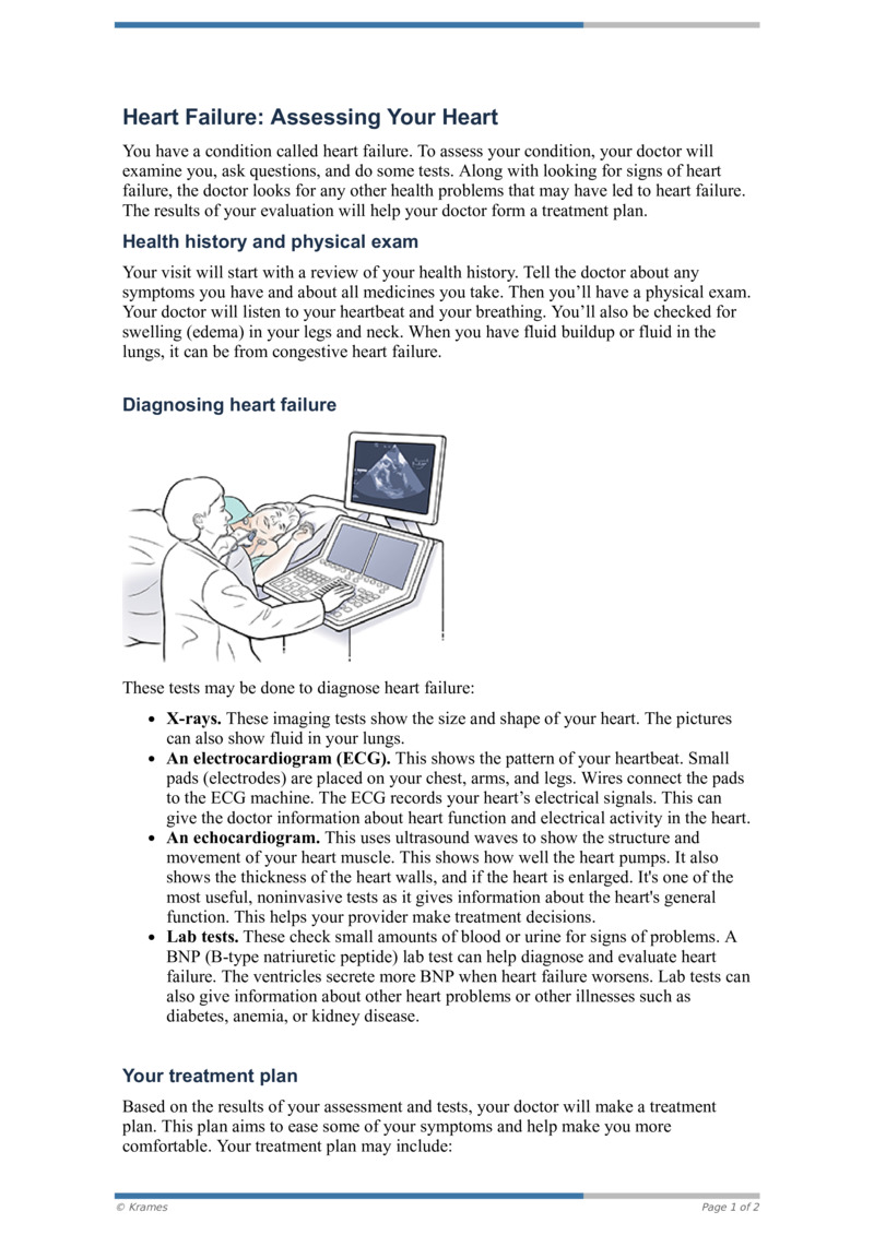 PDF - Heart Failure: Evaluating Your Heart - HealthClips Online