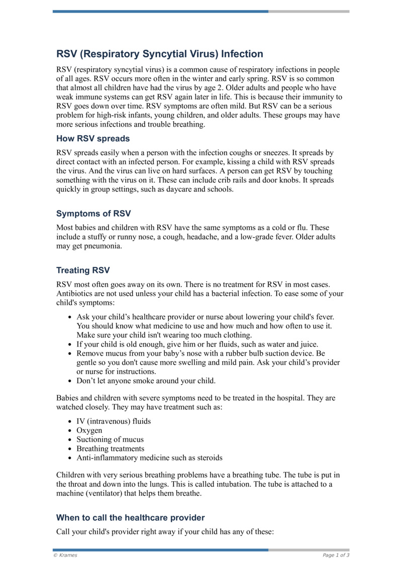 PDF - RSV (Respiratory Syncytial Virus) - HealthClips Online