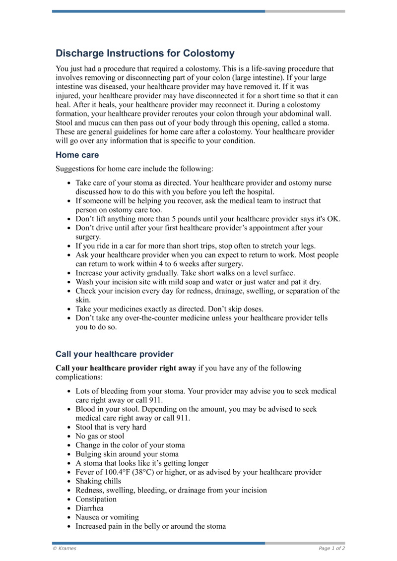 PDF Discharge Instructions For Colostomy HealthClips Online Pdf discharge instructions for colostomy healthclips online
