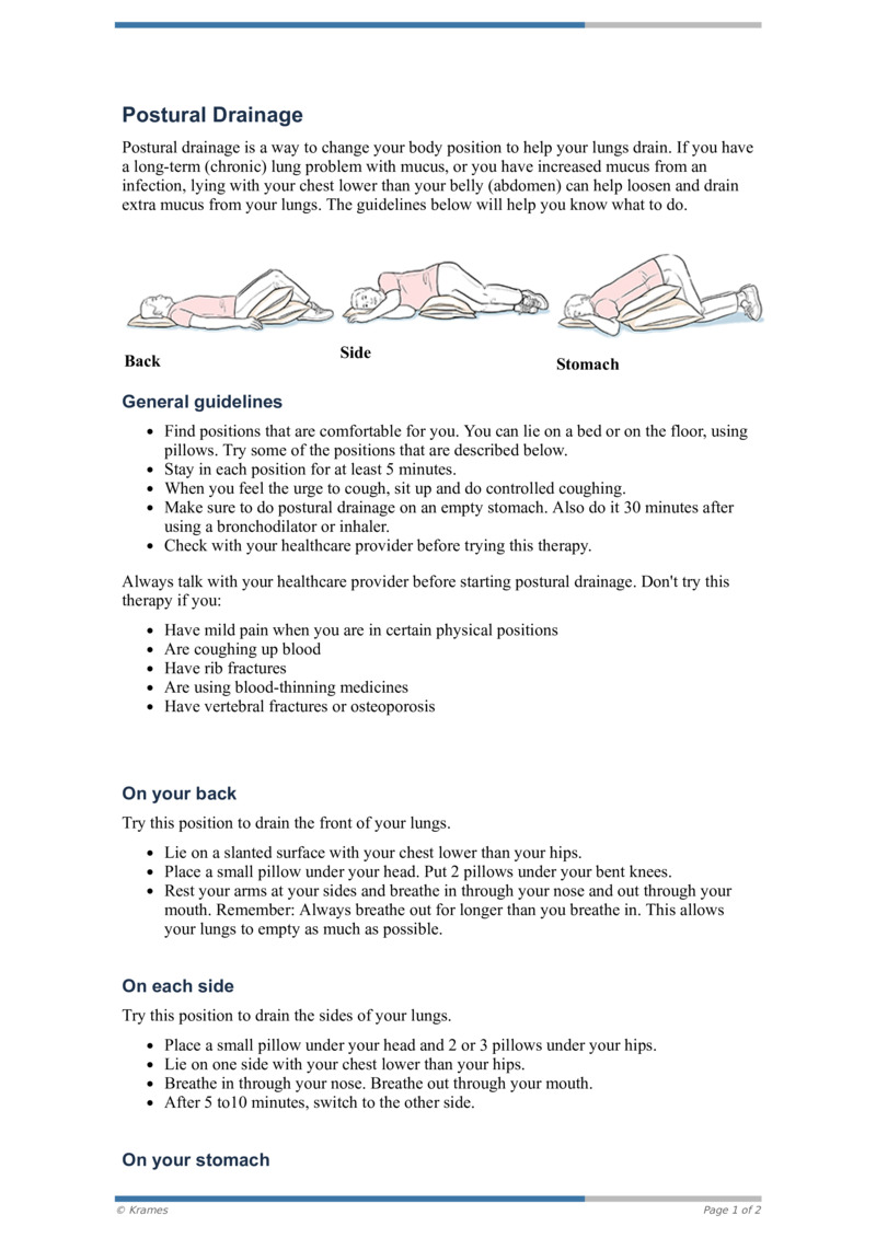 Text - Postural Drainage - HealthClips Online