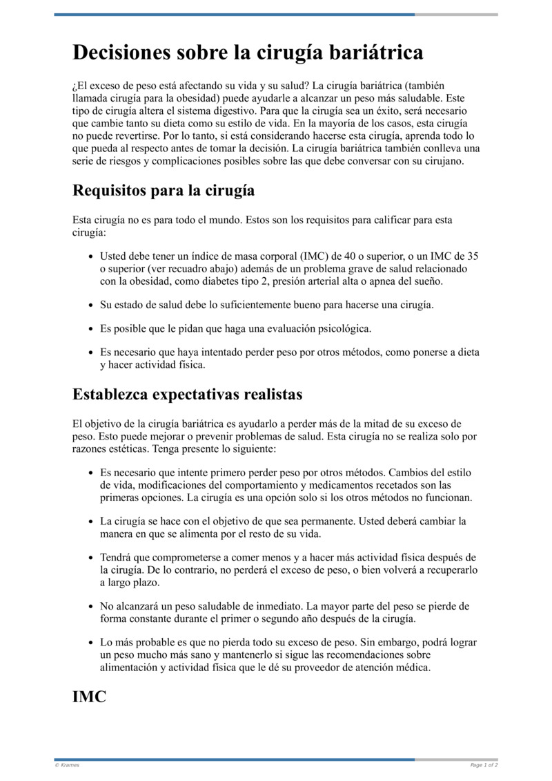 Poster image for "Decisiones sobre la cirugía bariátrica"