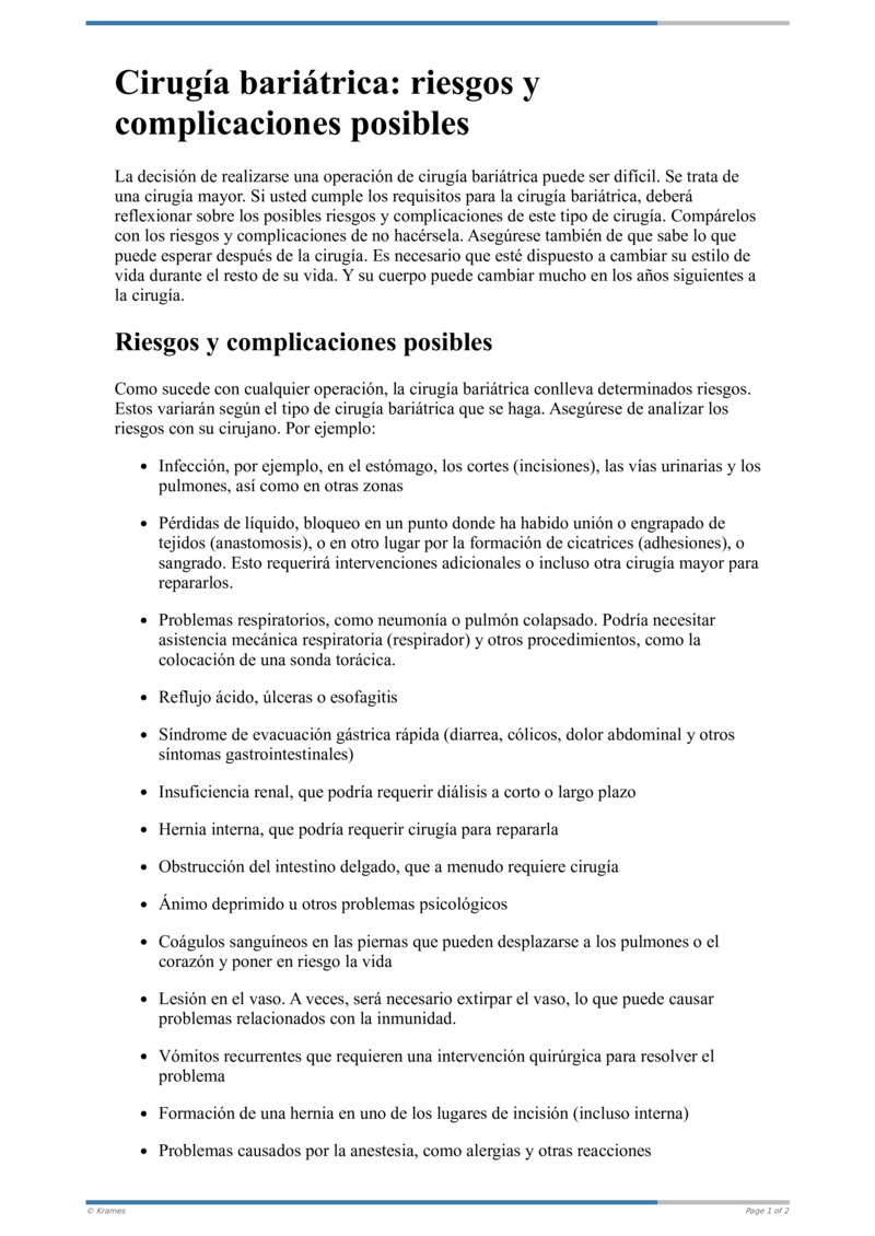 Poster image for "Cirugía bariátrica: riesgos y complicaciones posibles"
