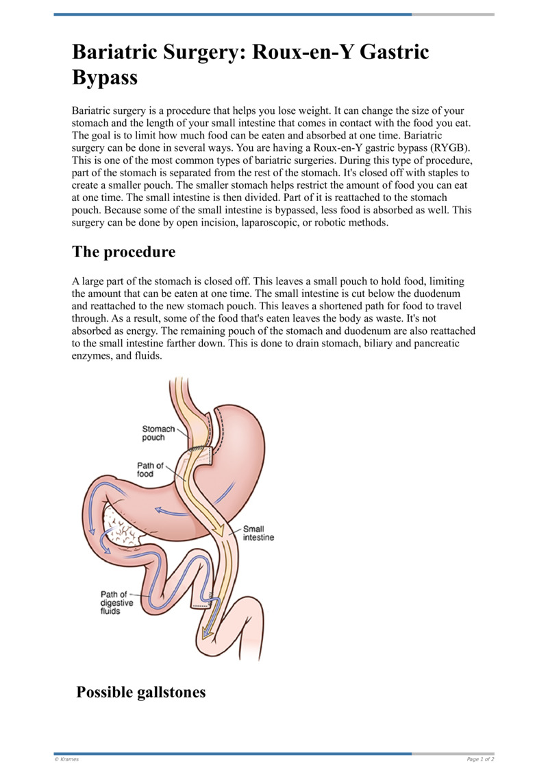 Poster image for "Bariatric Surgery: Roux-en-Y Gastric Bypass"