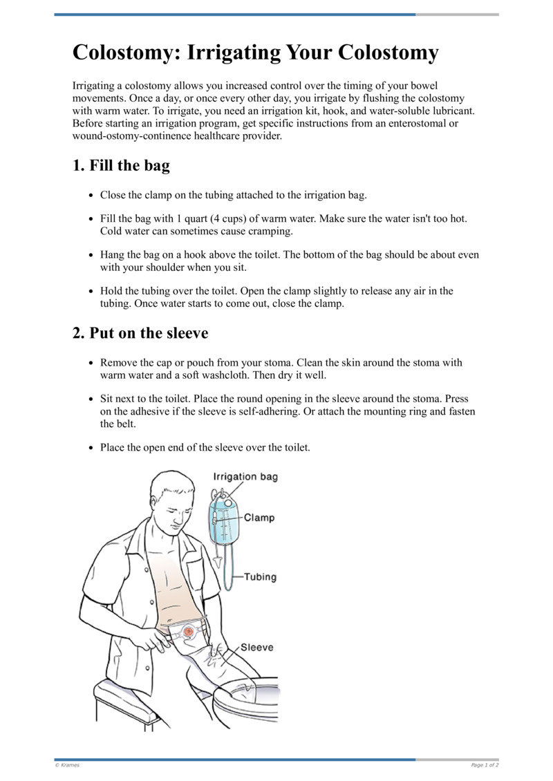 Text Colostomy Irrigating Your Colostomy HealthClips Online