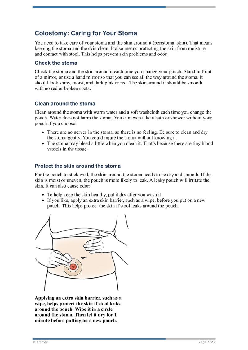 PDF Colostomy Caring for Your Stoma HealthClips Online
