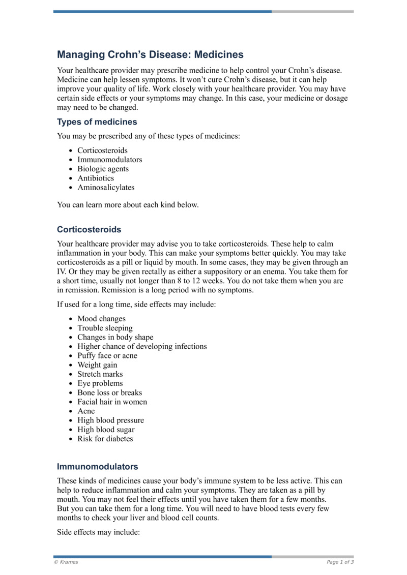 PDF Managing Crohn's Disease Medicines HealthClips Online