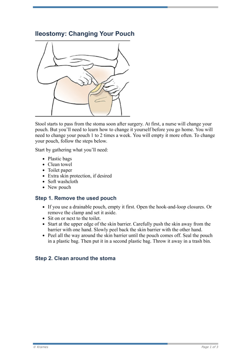 PDF Ileostomy Changing Your Pouch HealthClips Online