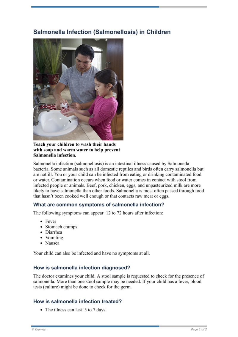 Text Salmonella Infection (Salmonellosis) in Children HealthClips