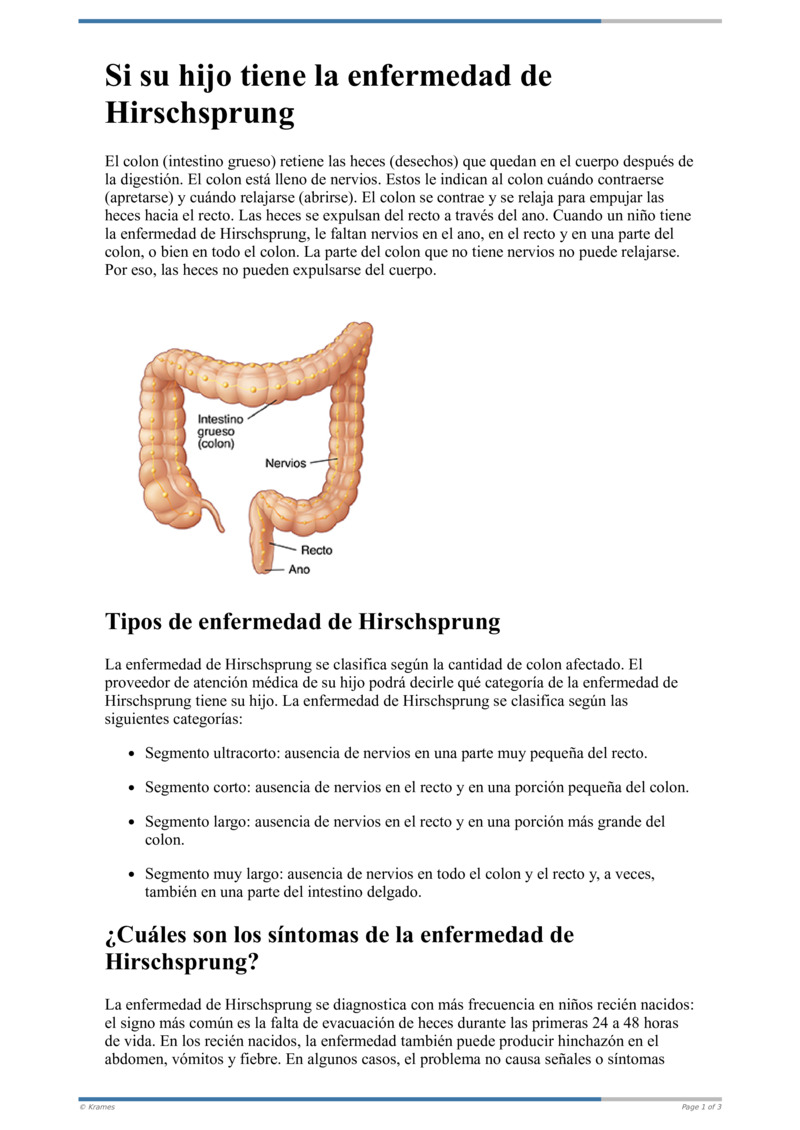 Text - Si Su Hijo Tiene La Enfermedad De Hirschsprung - HealthClips Online