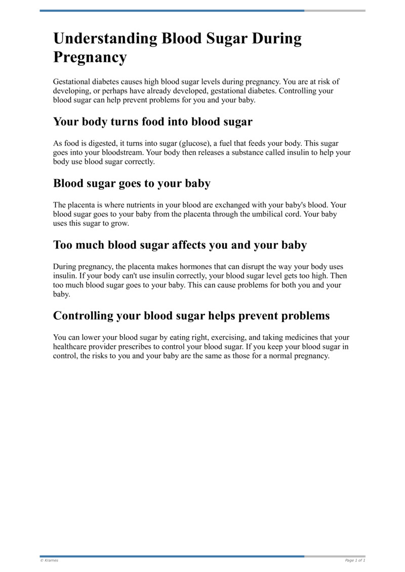 Text Understanding Blood Sugar During Pregnancy HealthClips Online