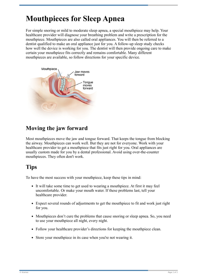 Text Mouthpieces for Sleep Apnea HealthClips Online