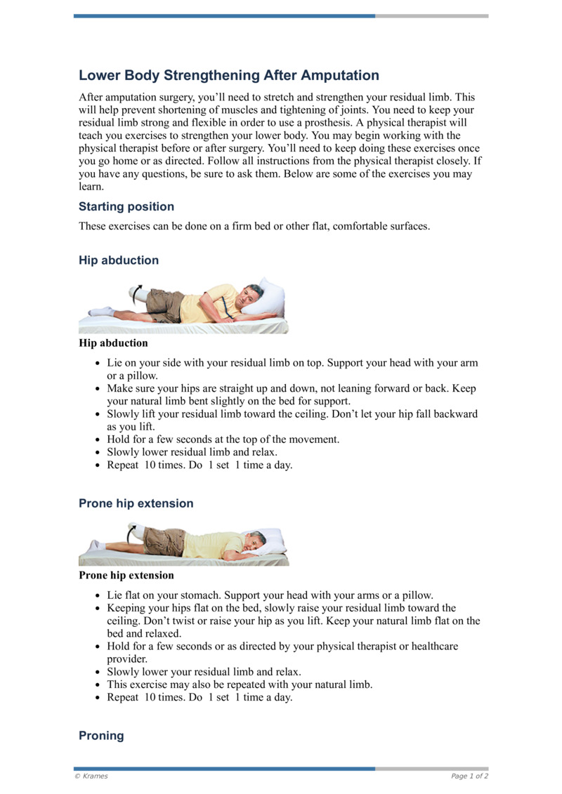 PDF - Lower Body Strengthening After Amputation - HealthClips Online