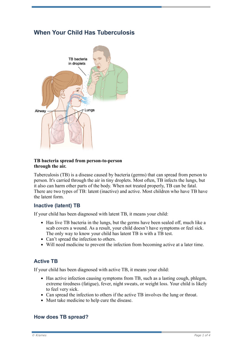 PDF - When Your Child Has Tuberculosis - HealthClips Online