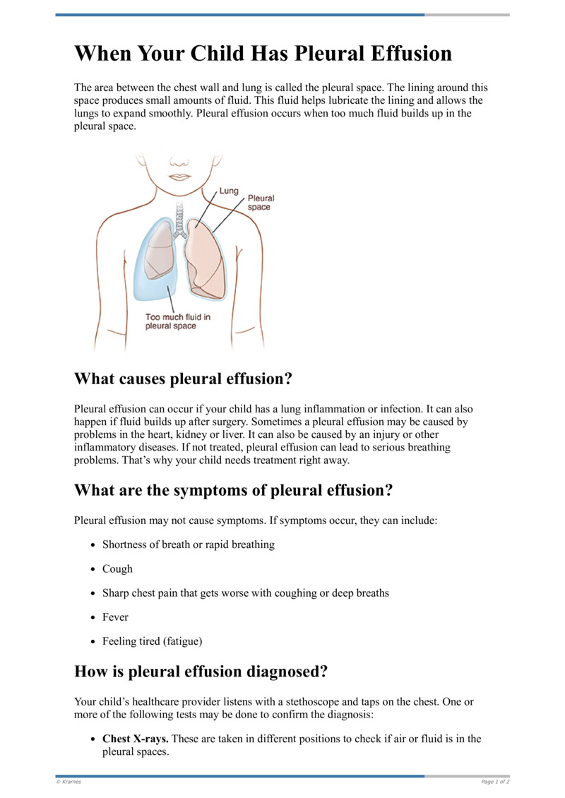 Text - When Your Child Has Pleural Effusion - HealthClips Online