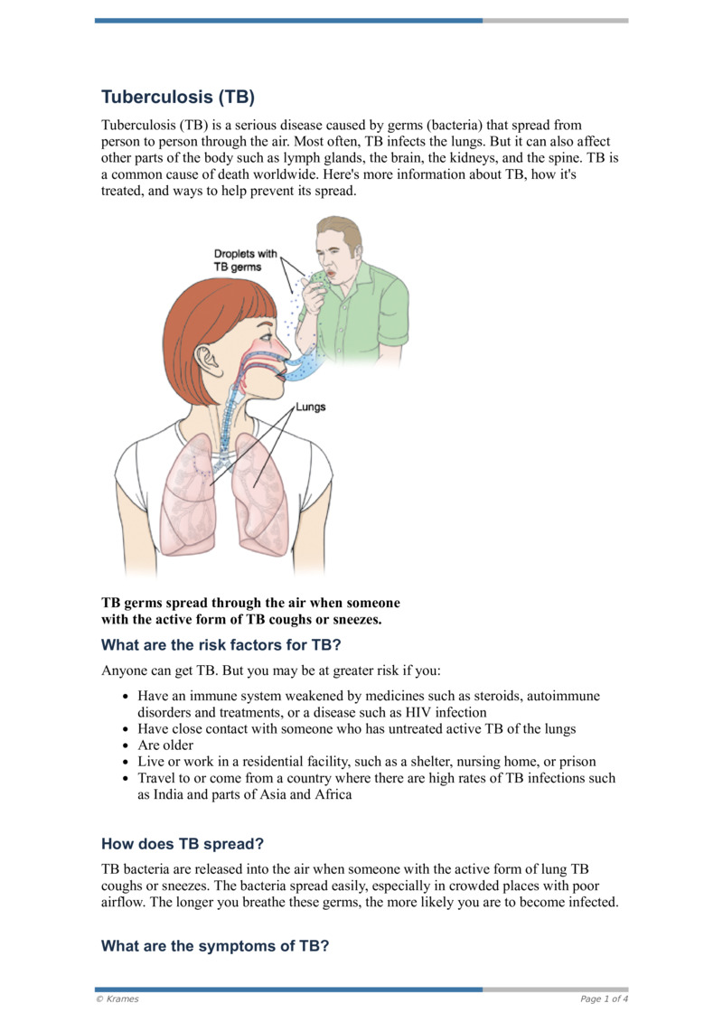 PDF - Tuberculosis (TB) - HealthClips Online