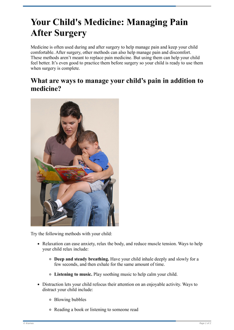 Text - Your Child's Medicine: Managing Pain - HealthClips Online