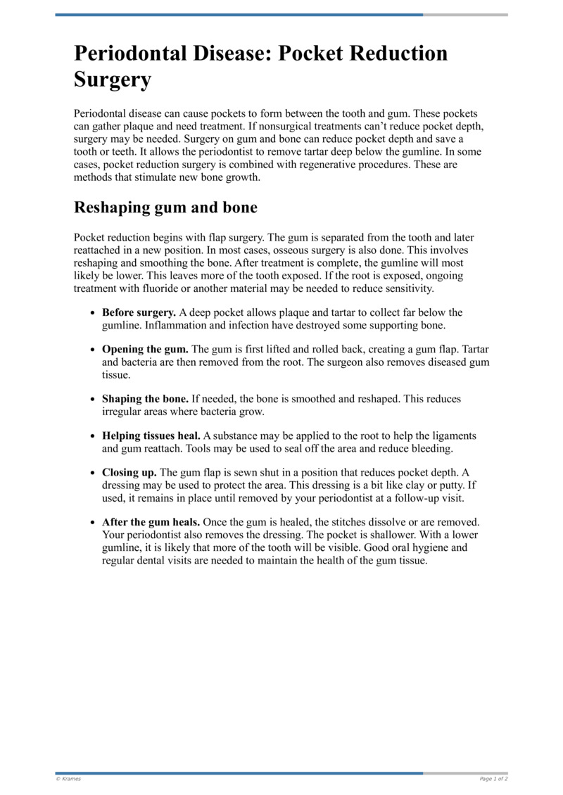 Text Periodontal Disease Pocket Reduction Surgery HealthClips Online