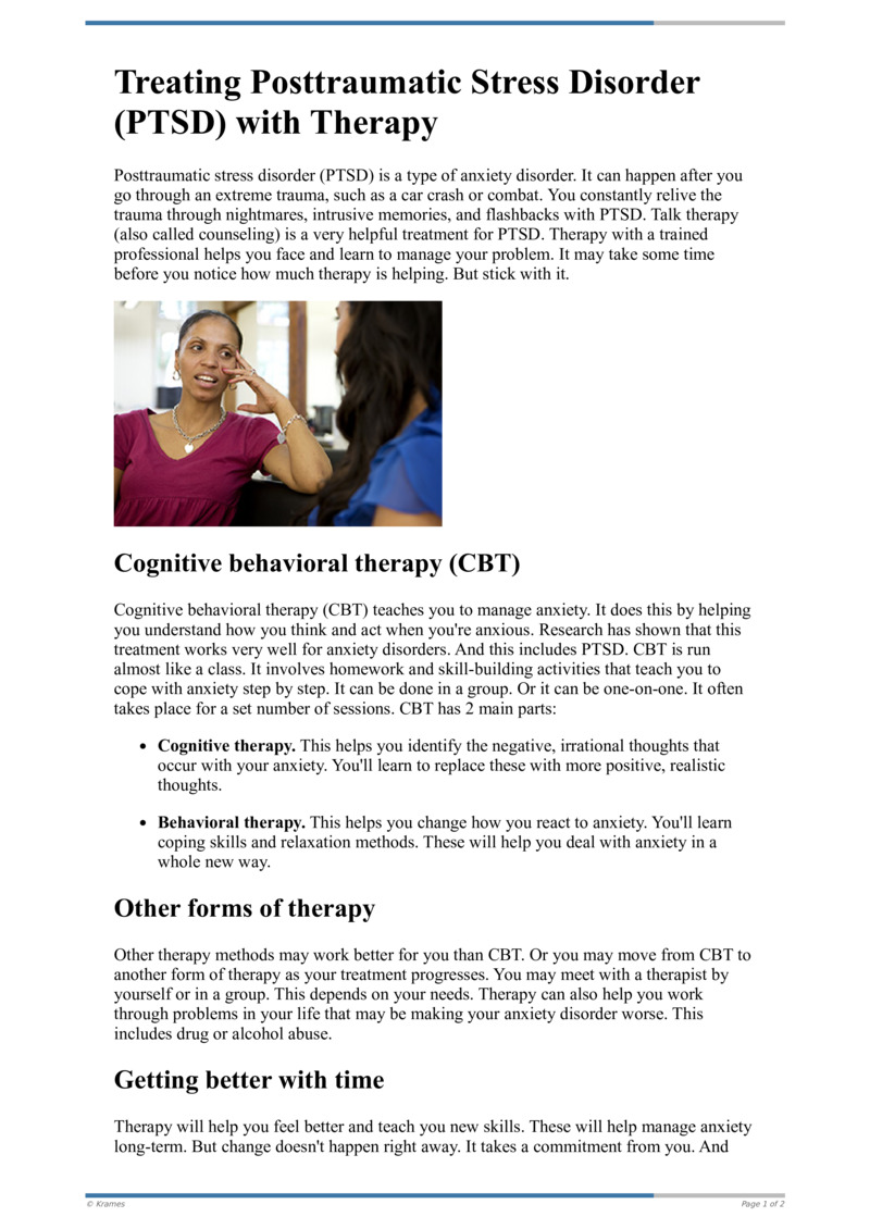 Text - Treating Post-Traumatic Stress Disorder (PTSD) With Therapy ...