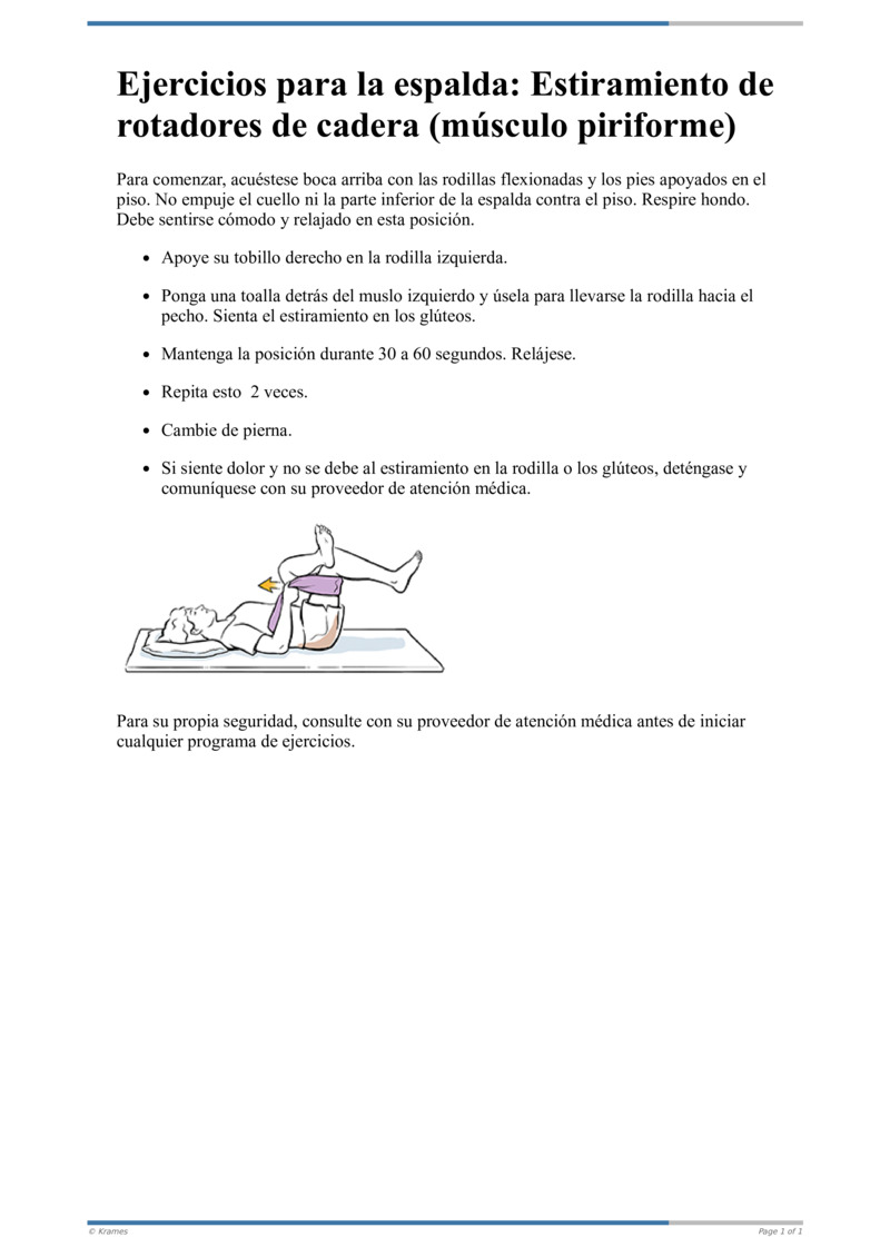 Text - Ejercicios para la espalda: Estiramiento de rotadores de cadera