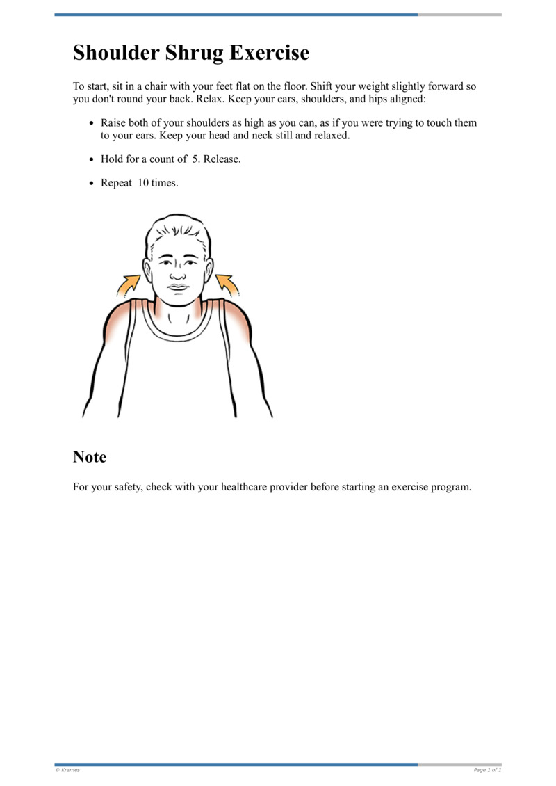 Text - Shoulder Shrug Exercise