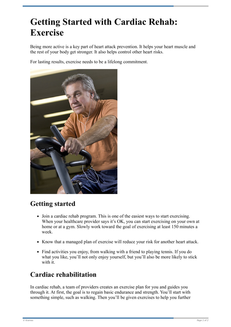 PDF Getting Started With Cardiac Rehab Exercise HealthClips Online